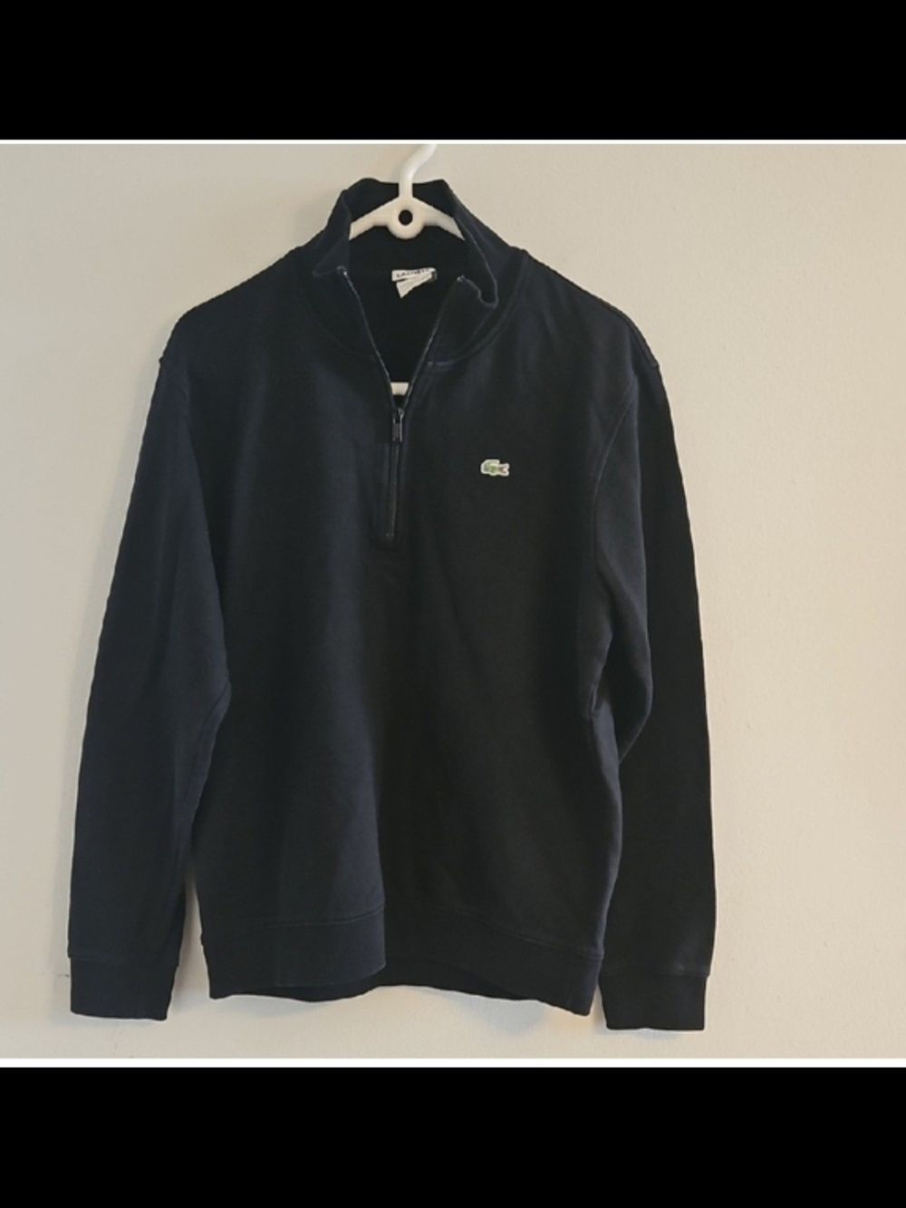 Lacoste Men's Black Quarter-Zip Pullover